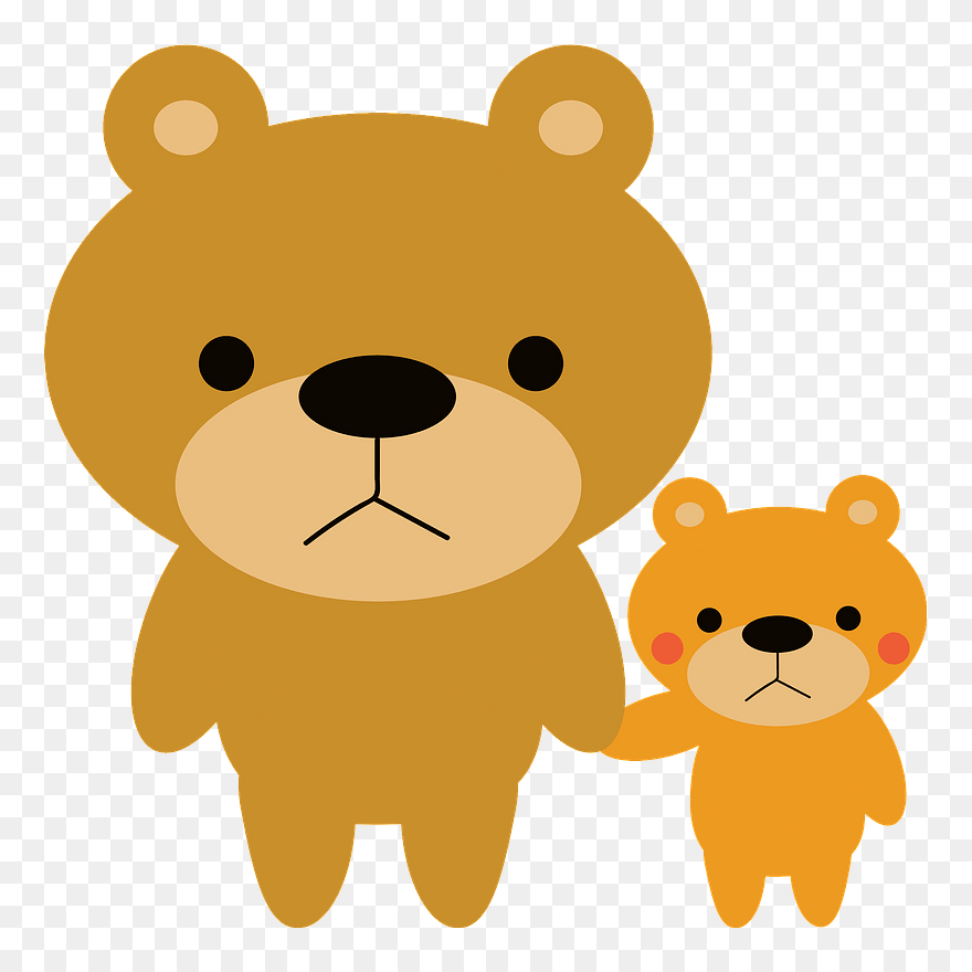 Bears Animal Clipart - 動物 手 を 繋ぐ イラスト - Png Download