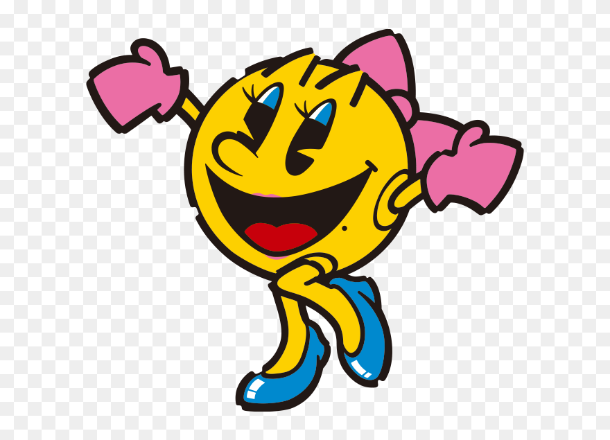 1794 Ms Pac Man Supporting - Pac Man Clipart