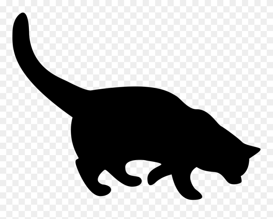 Black Cat Silhouette Svg Png Icon Free Download - Black Cat Playing Silhouette Clipart