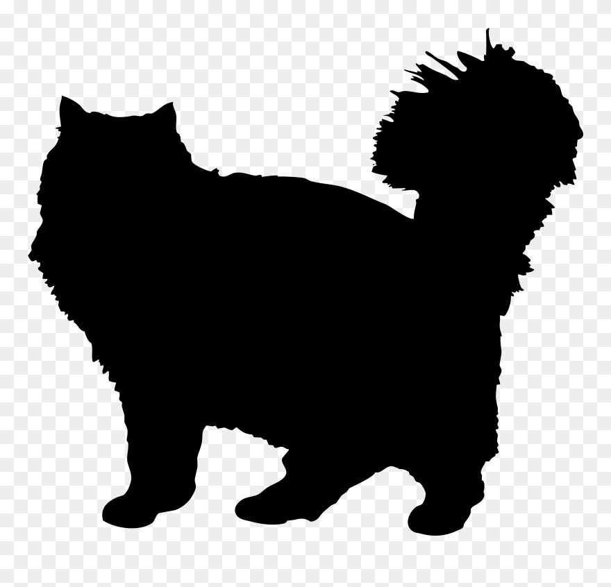 American Bobtail Kitten Keeshond Decal Silhouette - German Spitz Silhouette Clipart