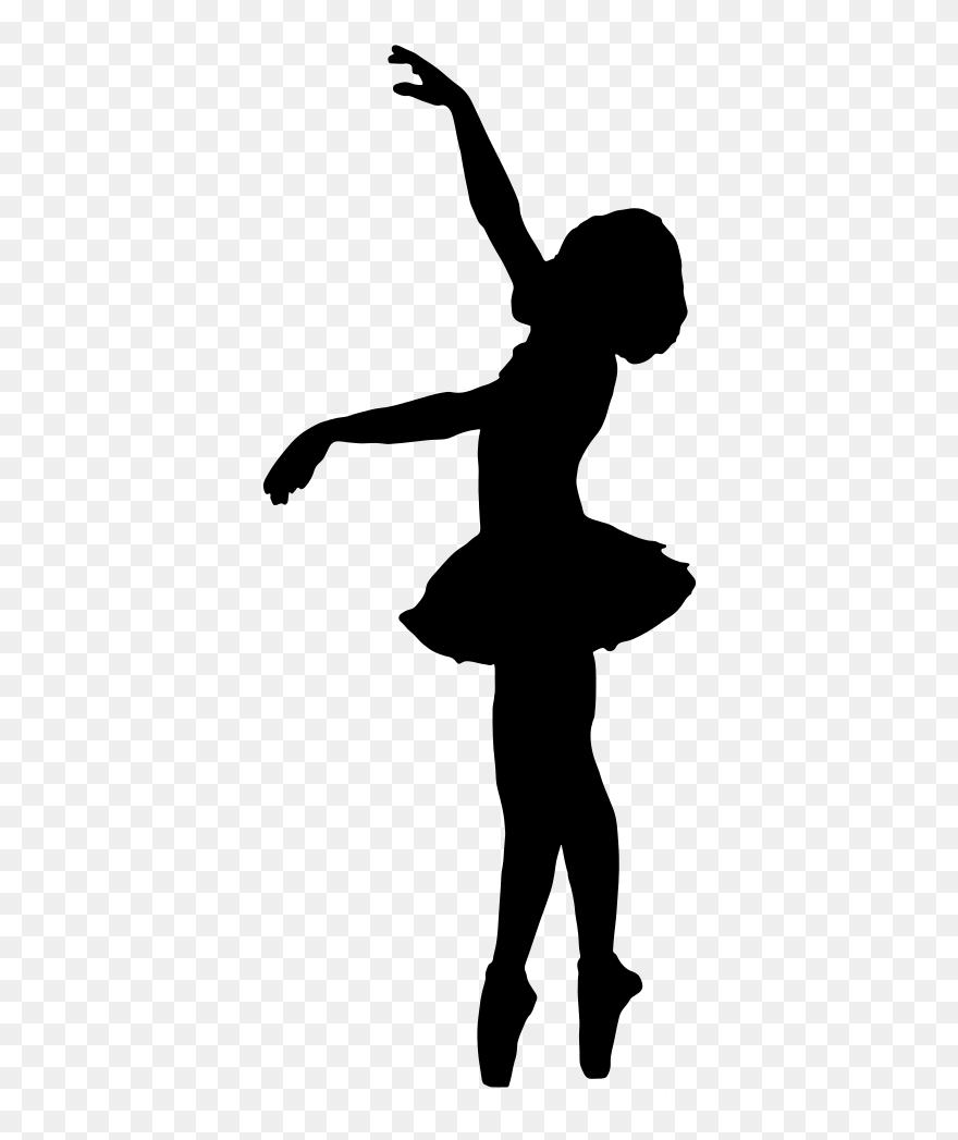 Ballet Dancer Silhouette Vector Graphics - Kid Ballerina Silhouette Png Clipart