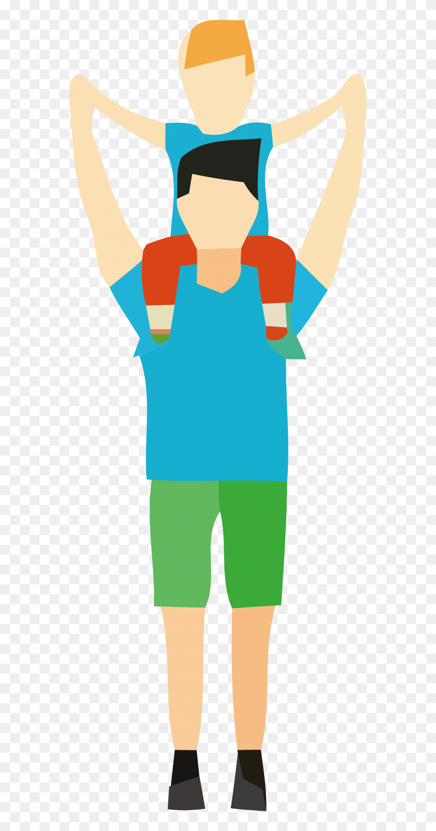 Child Father Arm Shoulder Png Clipart - Cartoon Transparent Png