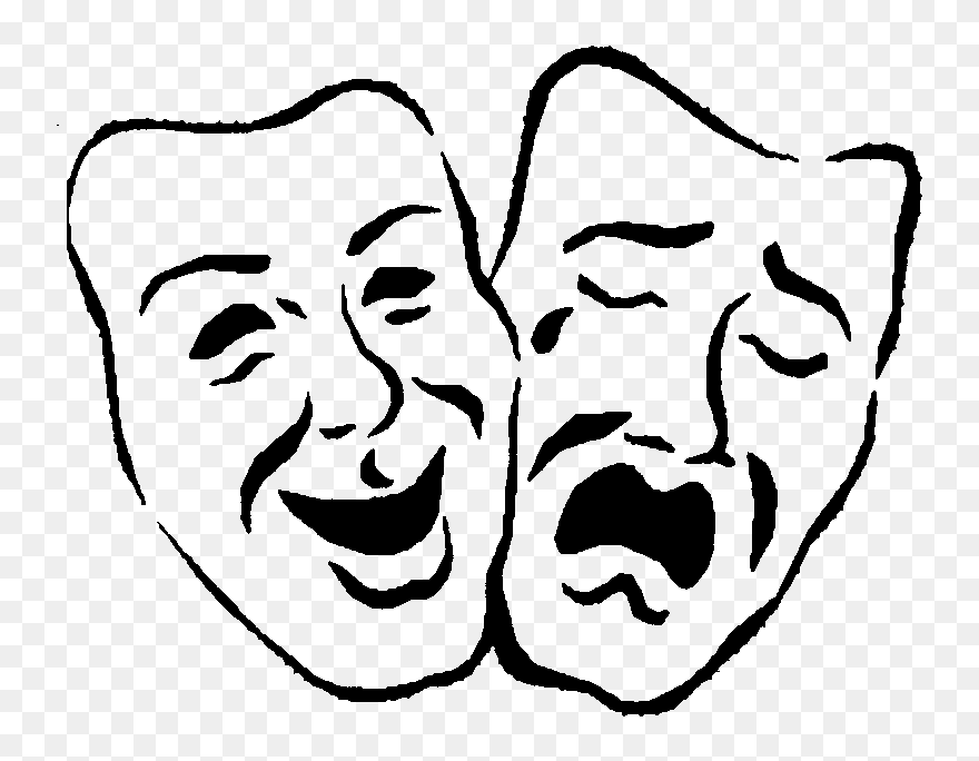 Theatre Clipart Happy Sad Face, Theatre Happy Sad Face - Laughing Face And Sad Face - Png Download
