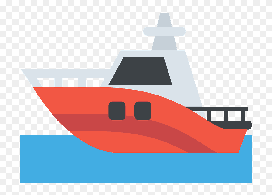 Motor Boat Emoji Clipart - Emoji Bateau - Png Download