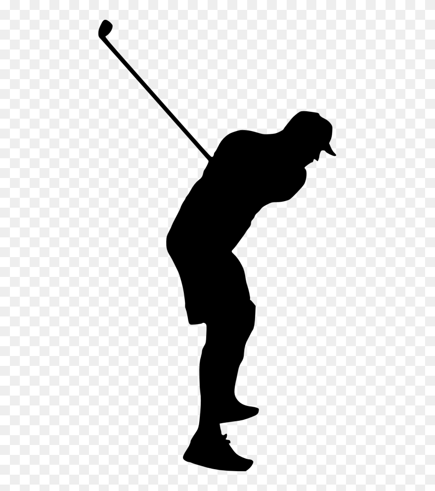Golf Stroke Mechanics Golfer Clip Art - Golfer Silhouette With Clear Background - Png Download