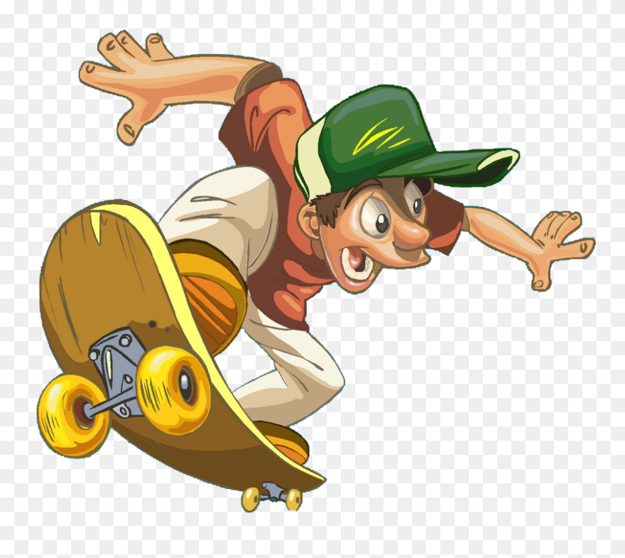 Funny Skateboard Cartoon Skateboarding Png Image High - Funny Cartoon Clipart Png Transparent Png