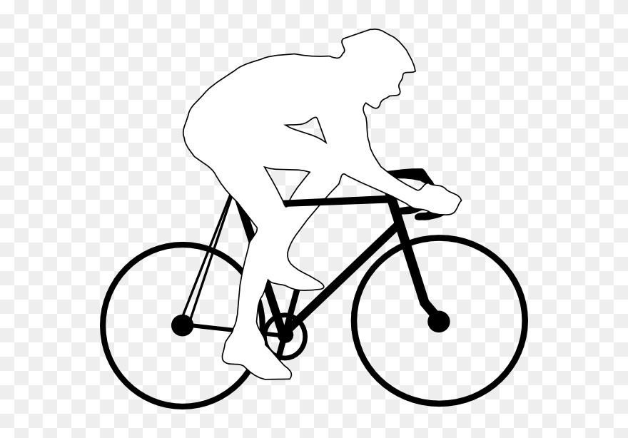 Cyclist Silhouette Clip Art - Draw A Person On A Bike - Png Download