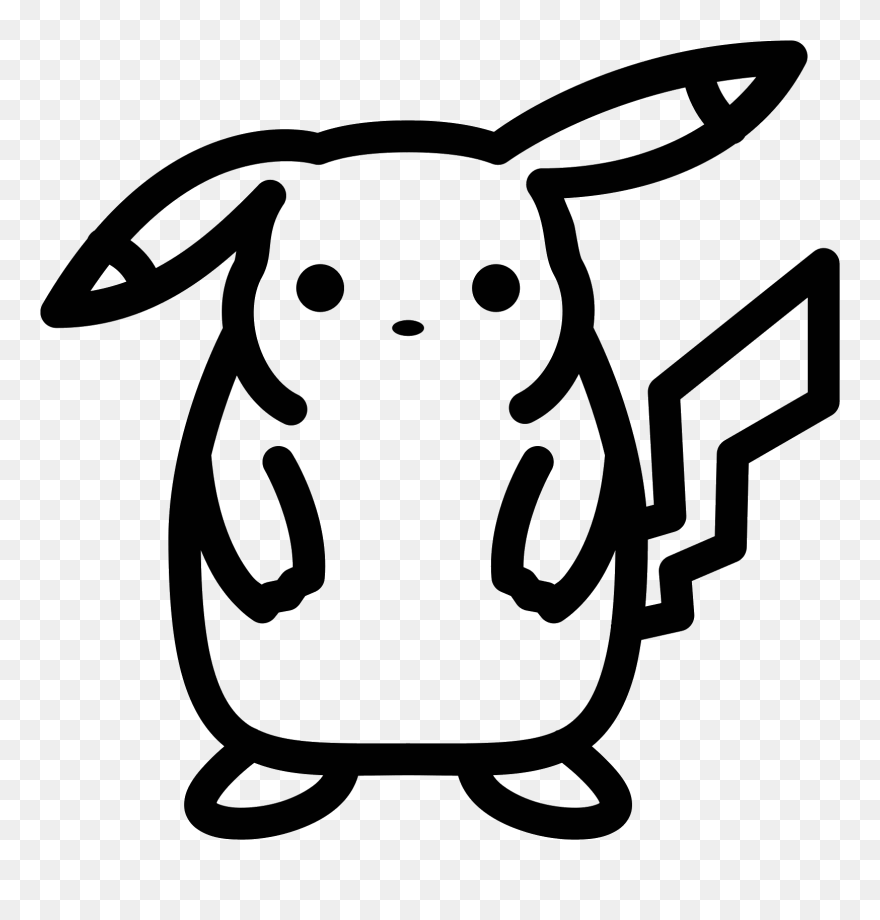 Transparent Png Pikachu - Pokemon Go Black And White Clipart