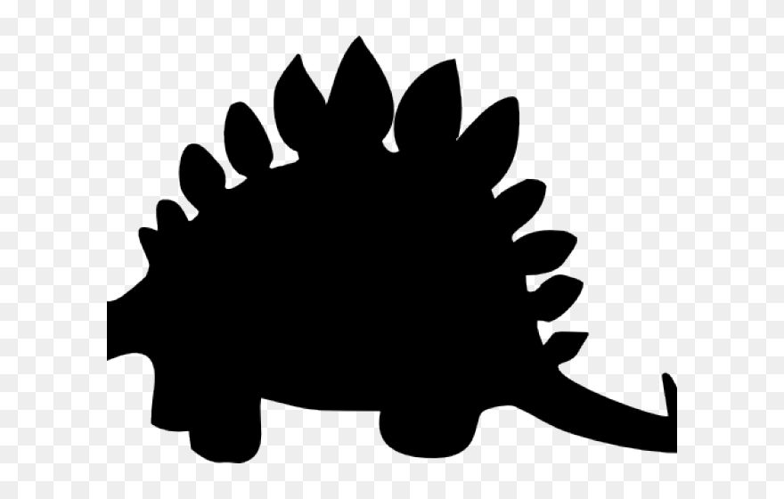 Stegosaurus Clipart Dinosaur Silhouette - Silhouette Dinosaur Clip Art - Png Download