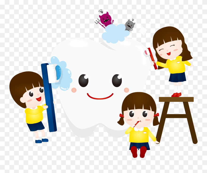Transparent Boy Brush Teeth Clipart - Tooth Child Png Cartoon