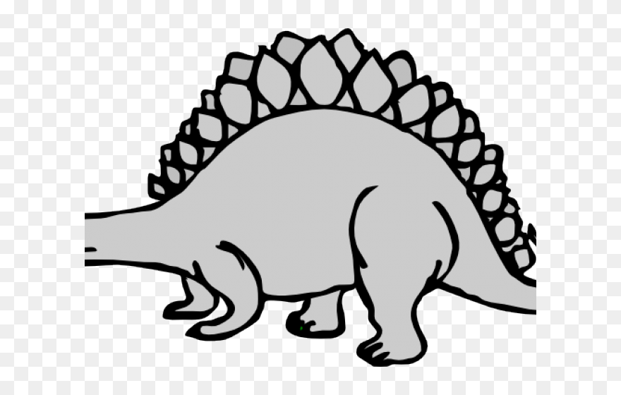 Transparent Dinosaur Clipart Black And White - Stegosaurus Clipart - Png Download