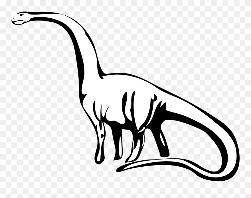 Dinosaur Black & White Clipart