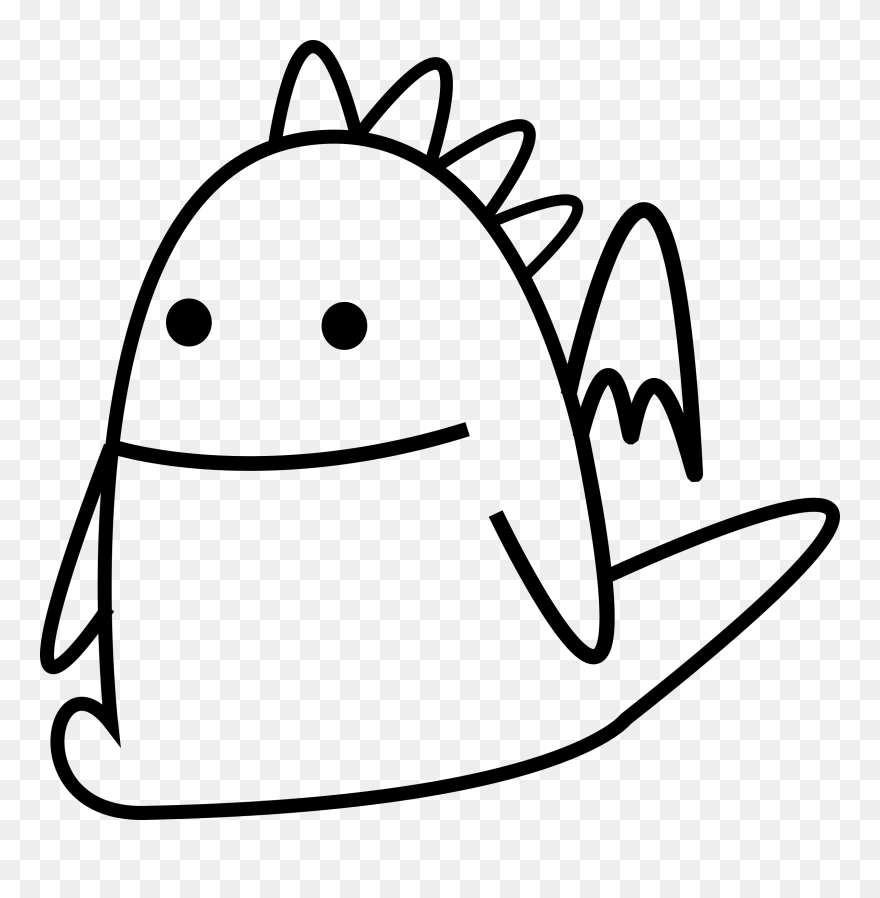 Emotion,line Art,head - Simple Black And White Dragon Clipart