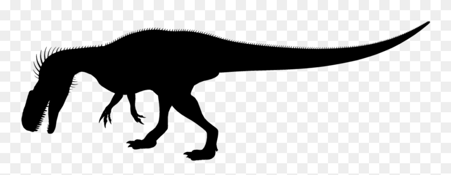 Tyrannosaurus Silhouette Black White Clip Art - Tyrannosaurus - Png Download