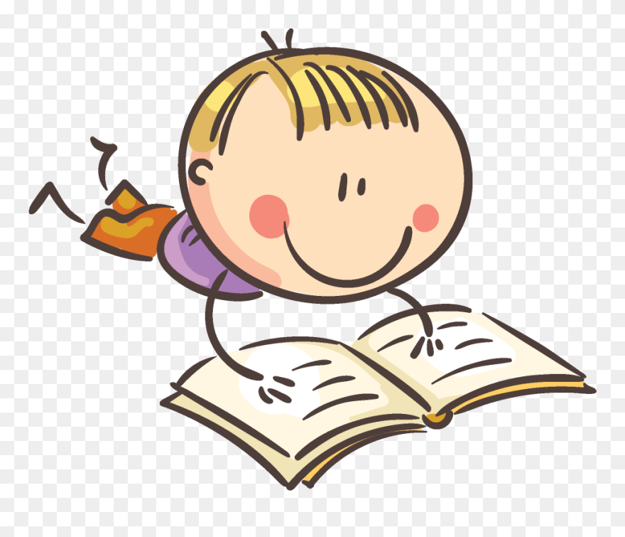 Animated Kid Reading Clipart