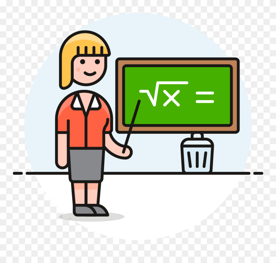 Clipart Teacher Chalkboard - Cartoon - Png Download