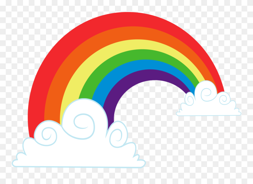 Clipart Rainbow Chalkboard - Cloud Rainbow Vector Png Transparent Png