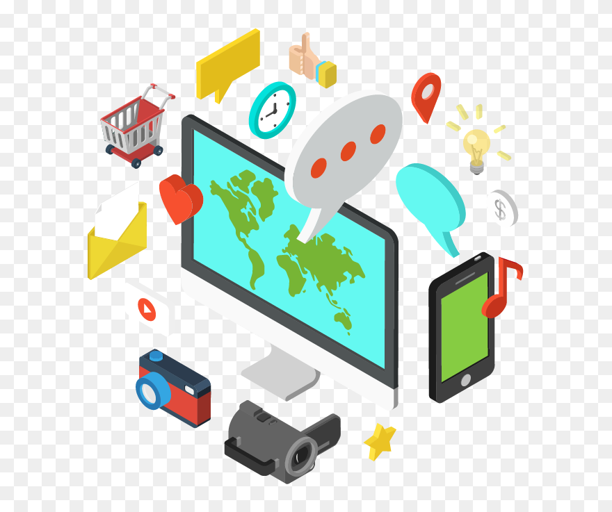 Transparent Social Media Globe Png - Social Media Management Png Clipart