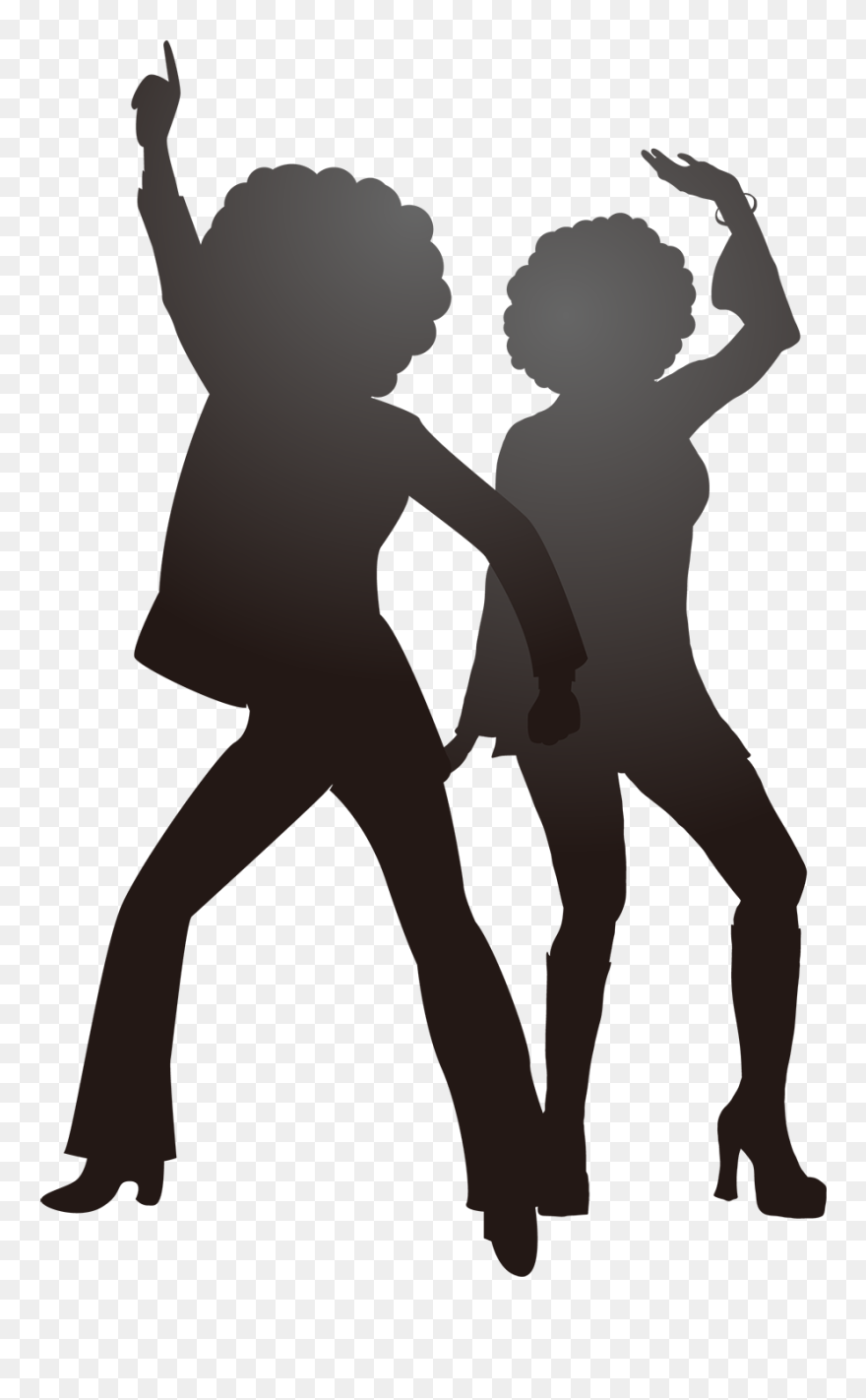 Dance Disco Music Silhouette Vector Graphics - Silhouette Disco Dancers Png Clipart