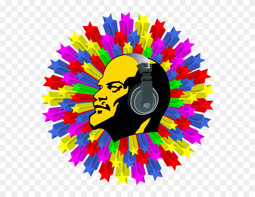 Lenin Listening To Disco Music Vector Illustration - アイロン プリント シート 使い方 Clipart