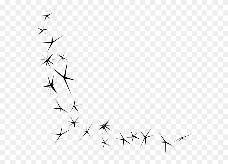 Pixie Dust Clipart Black And White Frame Vector Collection - Sparkle Clip Art Black And White - Png Download