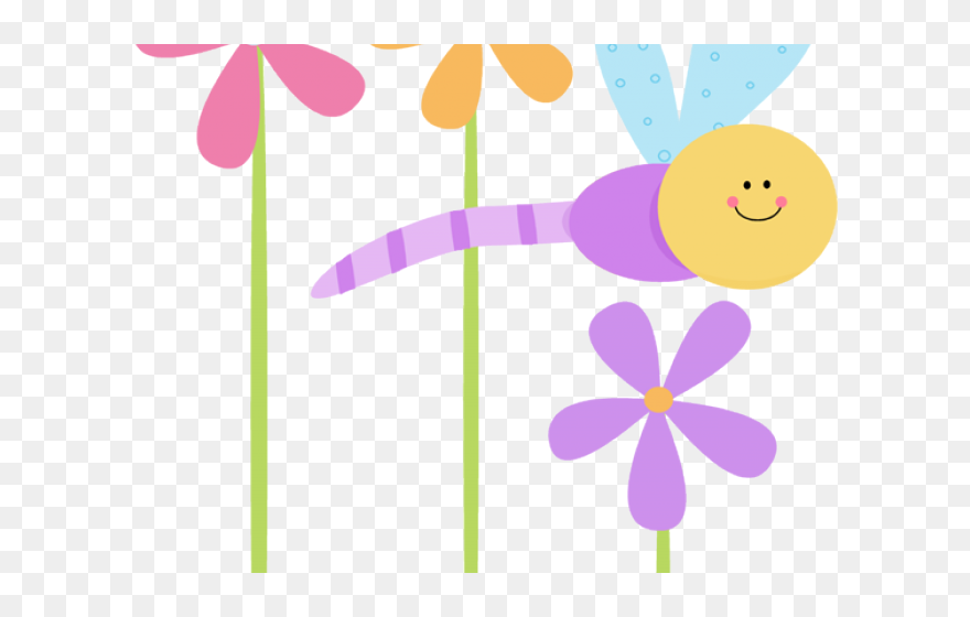 Dragonfly Clipart Purple Dragonfly - Transparent Flower Clipart Png