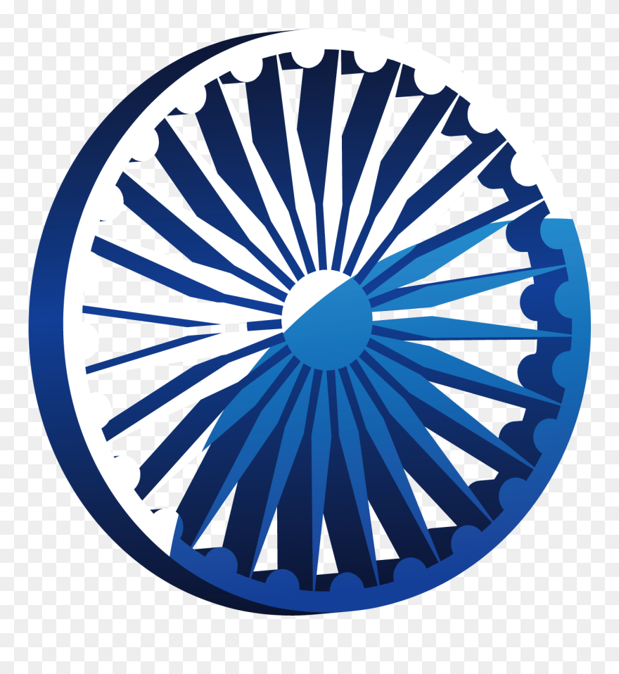 Wheel Art Of India Flag Vector Car Clipart - Indian Flag Ashok Chakra Png Transparent Png