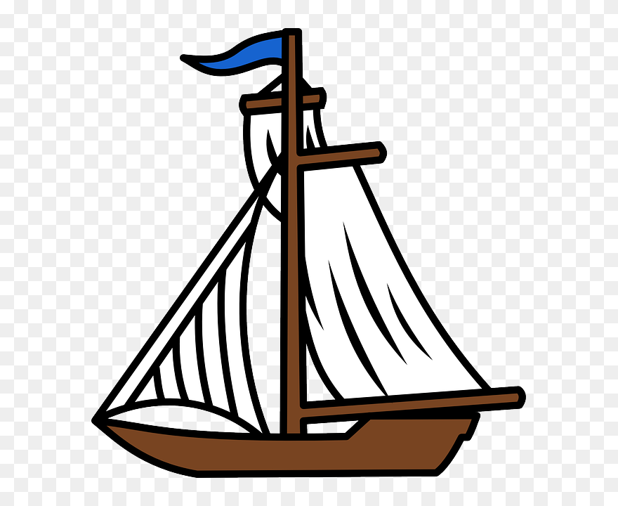 Water, Sailing, Cartoon, Free, Sailboat, Boat, Ocean - Boats Clip Art - Png Download