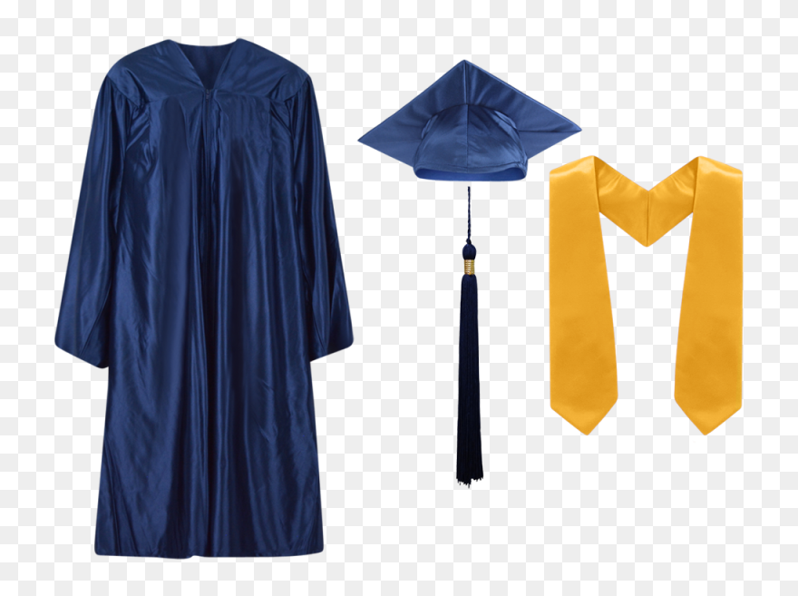 Transparent Graduation Cap And Diploma Clipart Black - Cap Gown Tassel Stole - Png Download