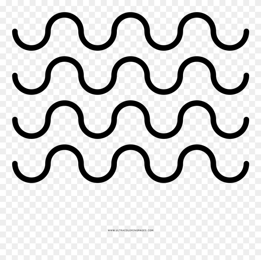 Water Waves Coloring Page - Line Art Clipart