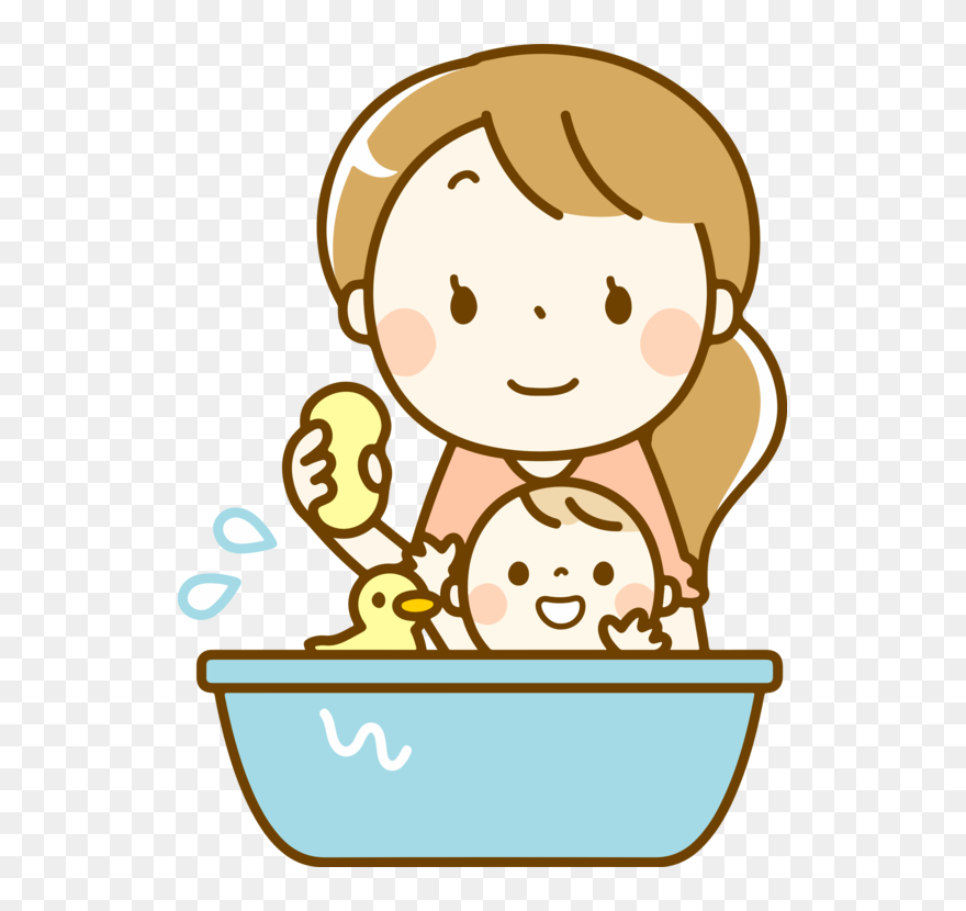 Head,pleased,sticker - お母さん 赤ちゃん お 風呂 イラスト Clipart