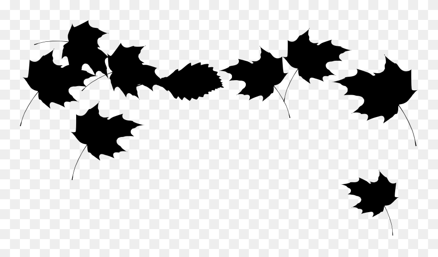 Autumn Watercolor Graphics Flowers Painting Watercolor - Leaves Falling Silhouette Clipart