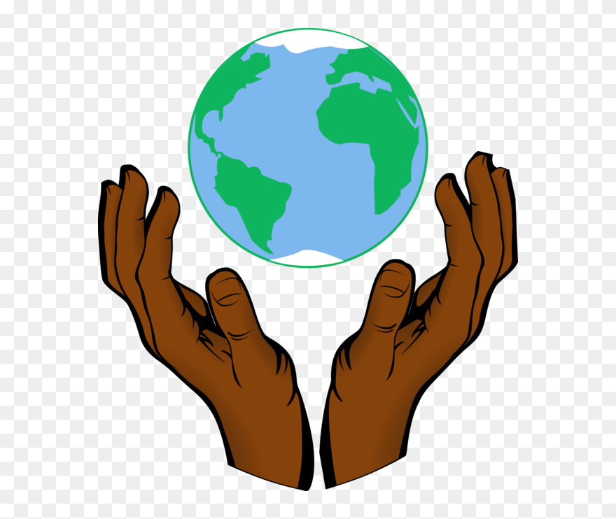 Transparent Grass Hand Globe Finger Clipart For Nature - Png Download