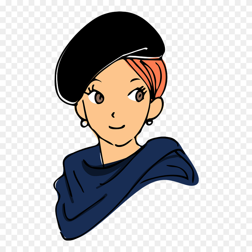 Woman Girl Beret Clipart - Beret Clipart - Png Download