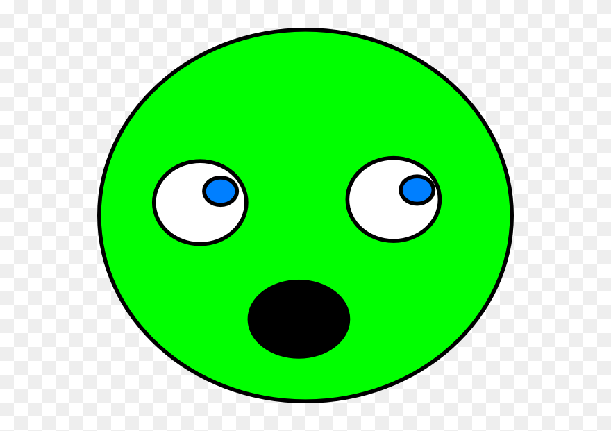 Scared Doodle Guy Clip Art At Clker - Green Scared Face Clipart - Png Download