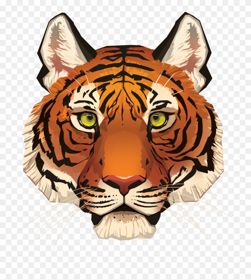 Drawing Tigers Hipster - Tiger Face Art Clipart