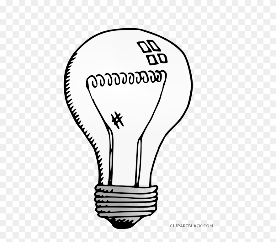 Light Clipart Black And White - Incandescent Light Bulb Clipart - Png Download