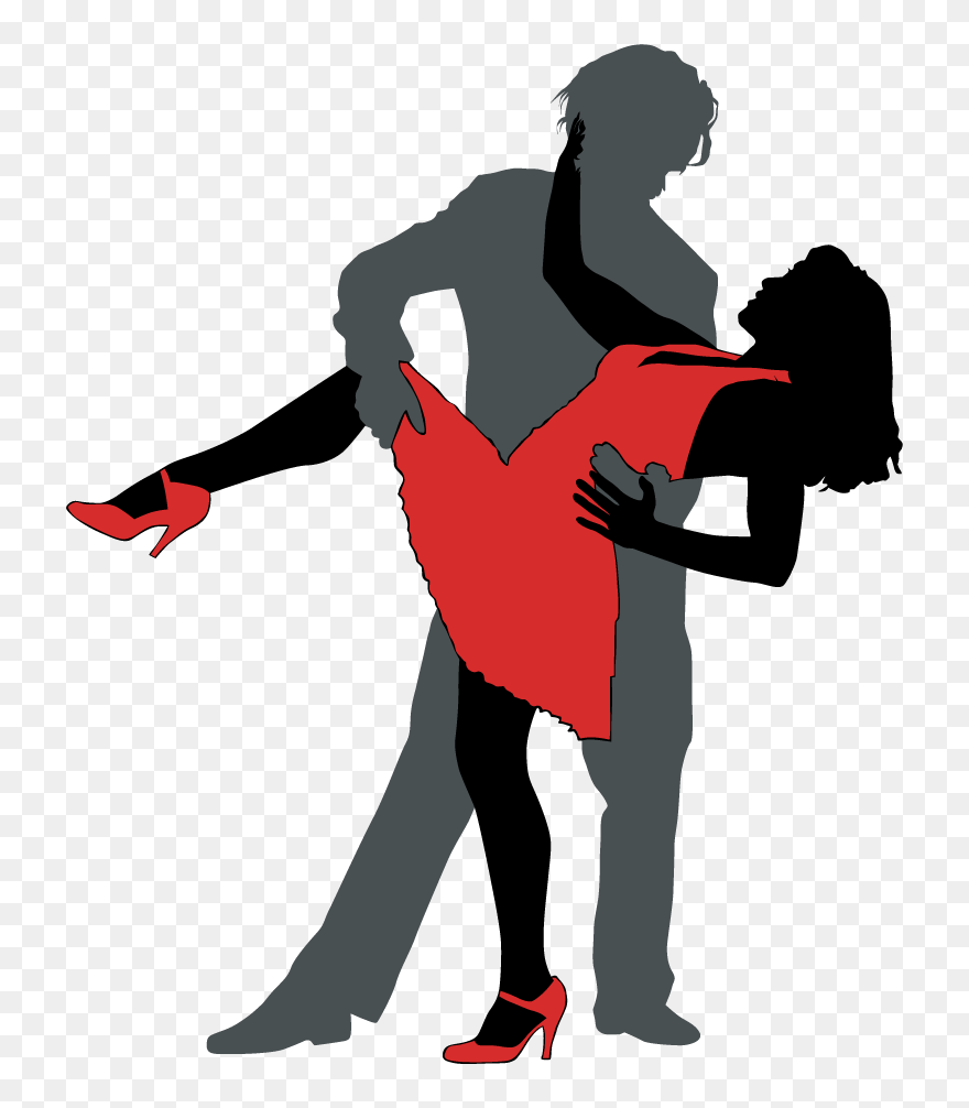 Cartoon Silhouette Salsa Dance Clipart