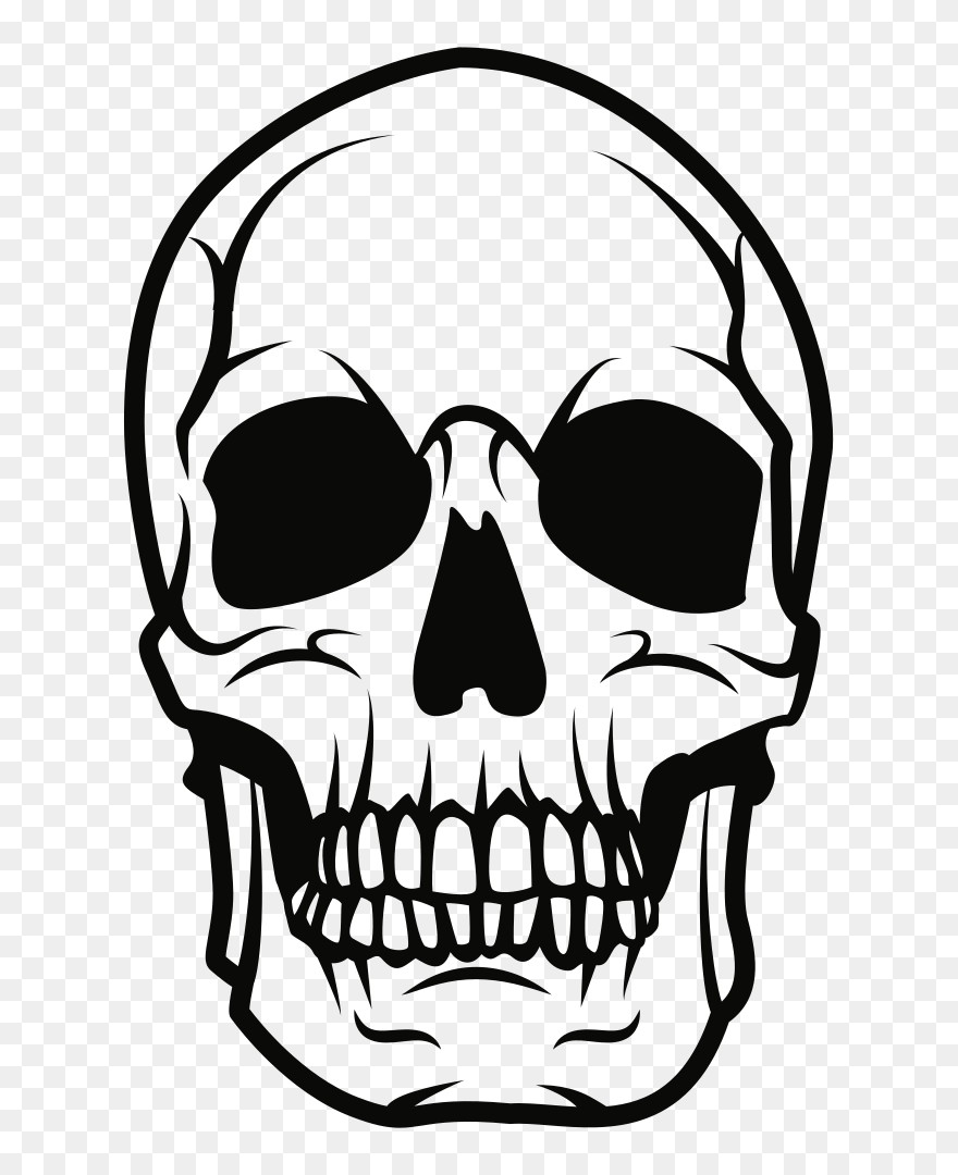 Line Art,head,art - Skull Vector Clipart