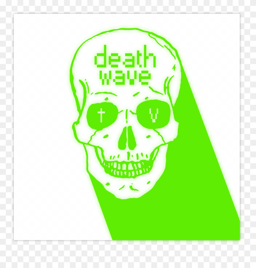 Deathwave Skull Logo [sticker] - Cartoon Skeleton Face Clipart