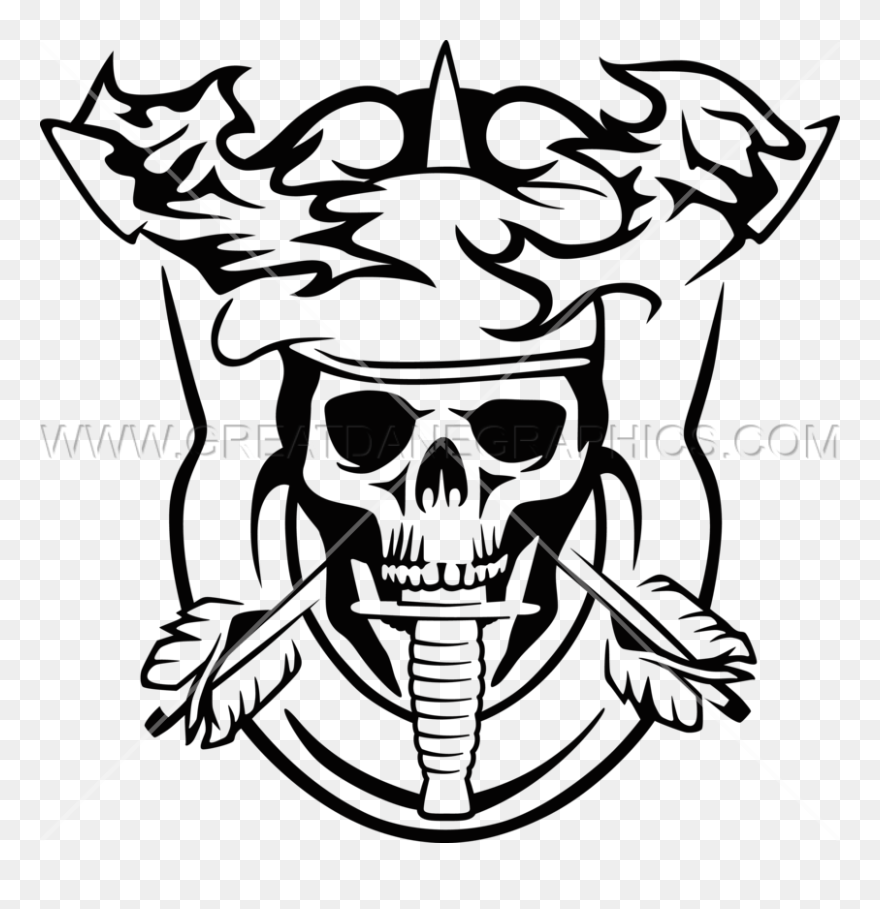 Clip Art Stock Drawing Arrow Skull - Skull With A Beret Transparent Background - Png Download