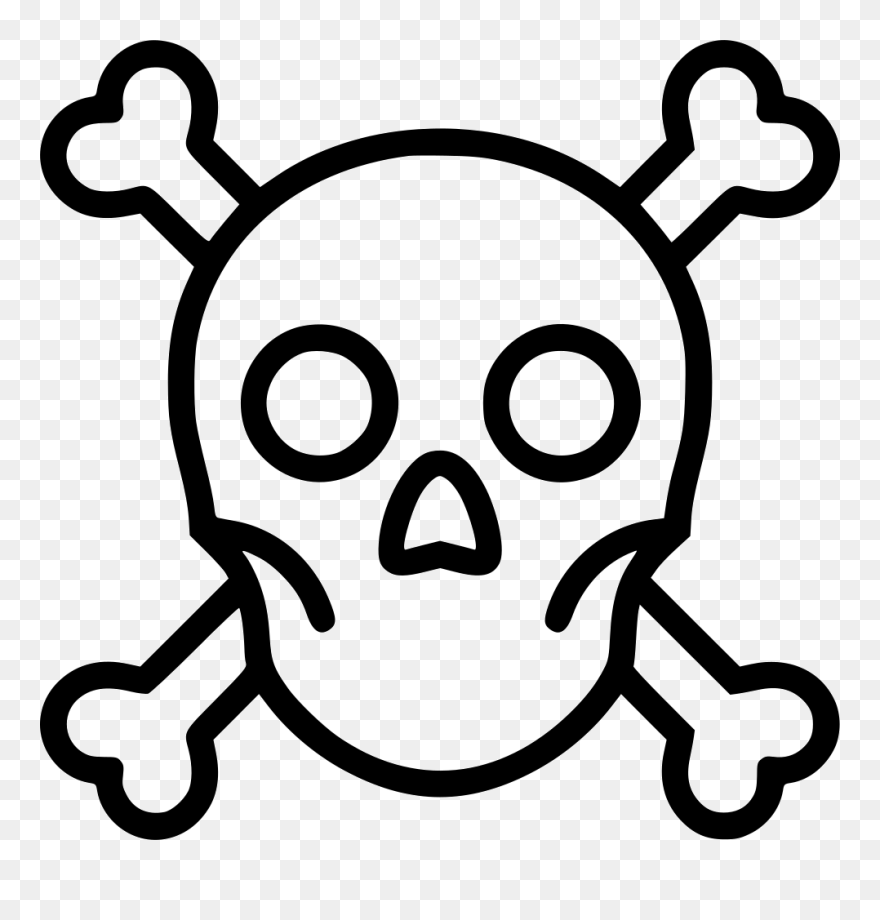 Skull Crossbones Anatomy Warning Poison - Pirate Sign Clipart