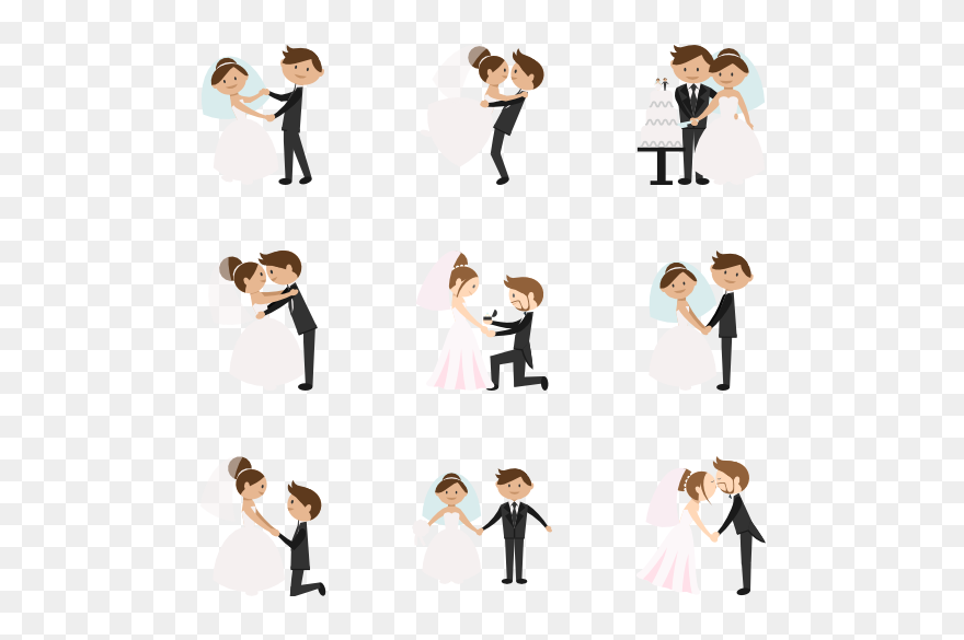 Wedding Icons - Wedding Couple Png Free Clipart