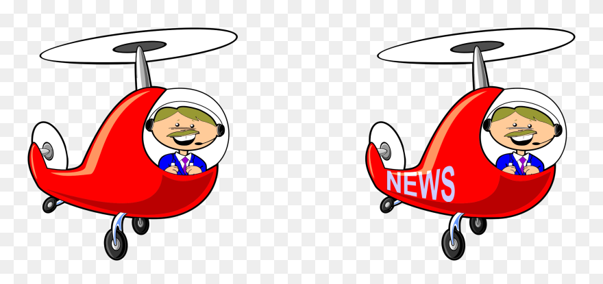 Cartoon Man In Helicopter Clipart