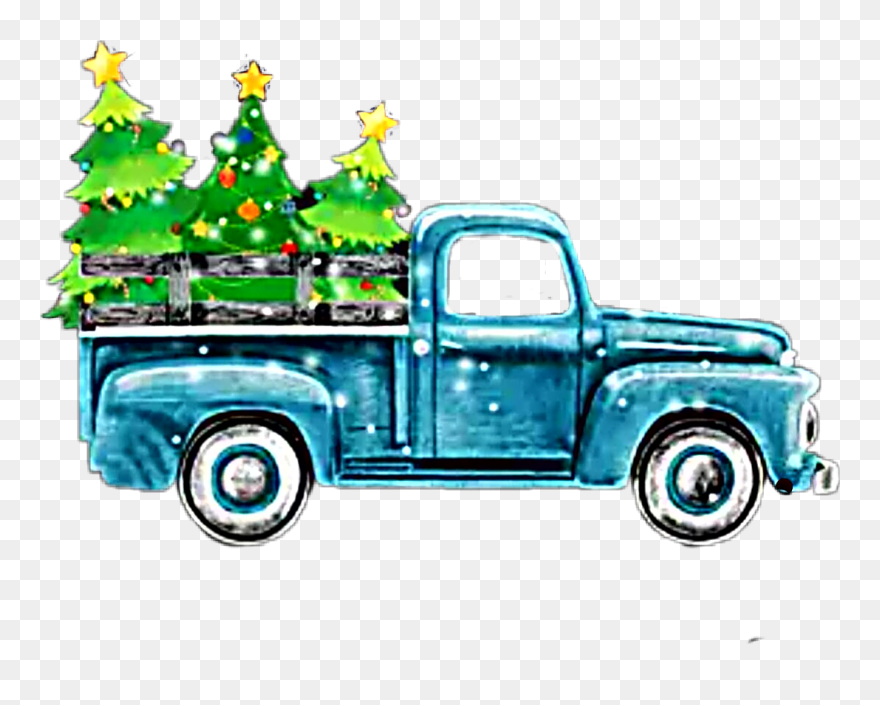#watercolor #truck #antique #christmas #christmastruck - Truck Clipart