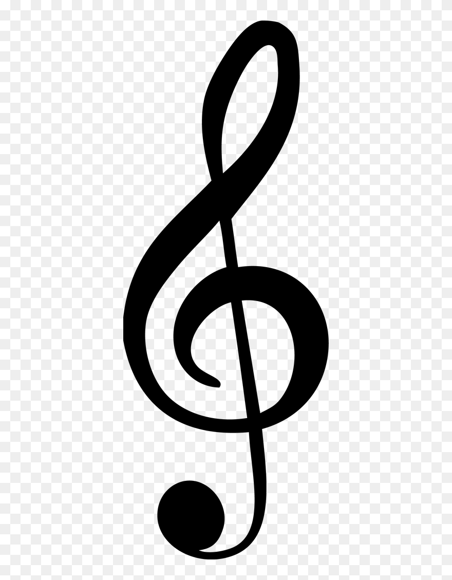 Music Symbol Treble Clef On Staff Clipart