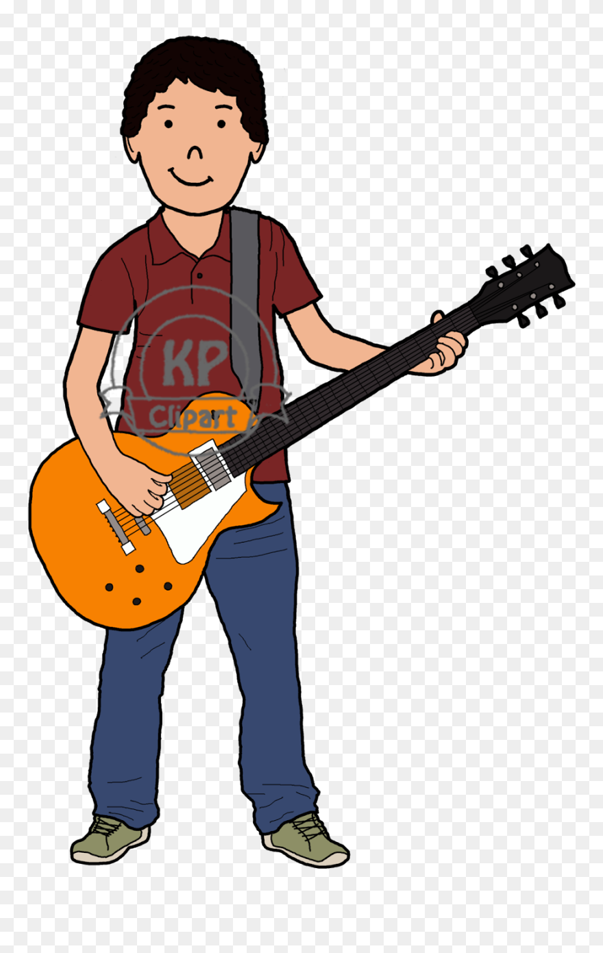 Transparent Guitar Player Clipart - Playing Music Clipart - Png Download