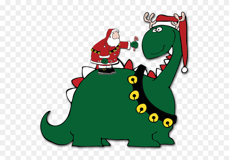 Dinosaur Santa Claus Clipart