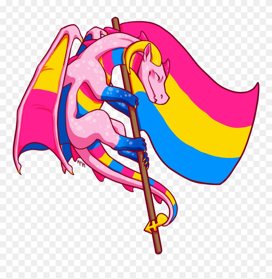 Pansexual Pride Art Dragon Clipart