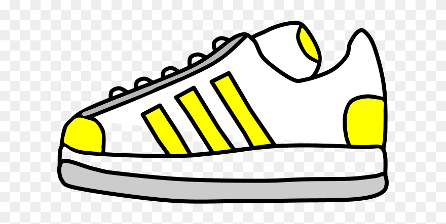 Sneakers, Tennis Shoes, Yellow Stripes - Tennis Shoes Shoes Clipart - Png Download